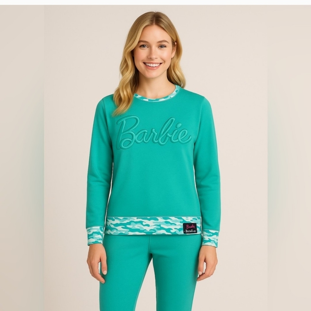 Barbie Turquoise Top with Camo Trim